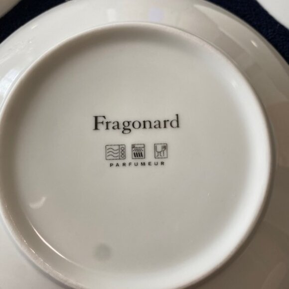 Vintage FRAGONARD PARFUMEUR Set 3 Festive Dancing Ladies Porcelain DESSERT PLATE - Picture 6 of 7